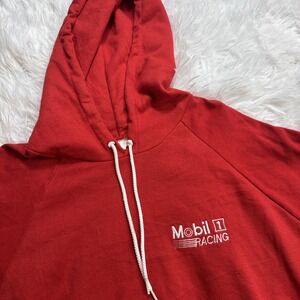Mobil 1 Vintage Racing Hoodie Mens XL Embroidered Pullover Sweatshirt